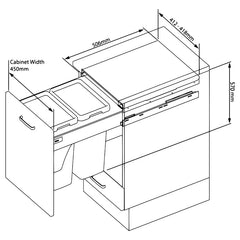 Pull Out Bin -450mm