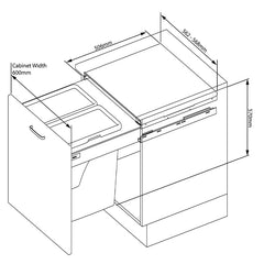 Pull out bin - 600mm